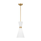 Visual Comfort Studio Belcarra One Light Pendant in Satin Brass - DJP1101SB