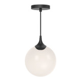 Alora Nouveau One Light Pendant in Matte Black/Opal Matte Glass - PD505108MBOP