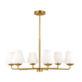 Visual Comfort Studio Albion Six Light Chandelier in Satin Brass - DJC1186SB
