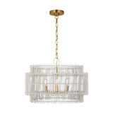Visual Comfort Studio Elio Four Light Pendant in Burnished Brass - EP1394BBS