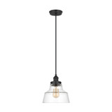 Visual Comfort Studio Baskin One Light Pendant in Midnight Black - P1348MBK