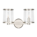 Visual Comfort Studio Reynolds Two Light Vanity in Polished Nickel - LV1082PN