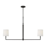 Visual Comfort Studio Danica Two Light Linear Chandelier in Aged Iron - TC1212AI