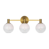 Visual Comfort Studio Torian Three Light Vanity in Burnished Brass - SLV1003BBS