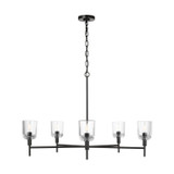 Visual Comfort Studio Hartley Five Light Chandelier in Aged Iron - TFC1135AI