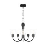 Generation Lighting Miles Five Light Chandelier in Midnight Black - GLC1145MBK