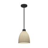 Justice Designs Porcelina One Light Pendant in Matte Black - PNA-8814-18-PLET-MBLK-RIGID