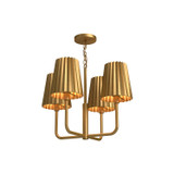 Alora Plisse Four Light Chandelier in Aged Gold - CH528423AG