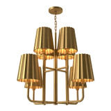 Alora Plisse Eight Light Chandelier in Aged Gold - CH528830AG