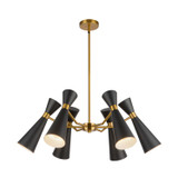Alora Blake Six Light Chandelier in Matte Black/Aged Gold - CH574632MBAG