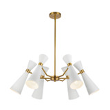 Alora Blake Six Light Chandelier in White/Aged Gold - CH574632WHAG