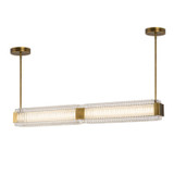 Alora Alai LED Linear Pendant in Vintage Brass/Ribbed Glass - LP374247VBCR-UNV