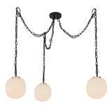 Alora Cherise Three Light Pendant in Matte Black/Glossy Ribbed Opal Glass - MP579712MBGR
