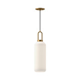 Alora Soji One Light Pendant in Aged Gold/Opal Matte Glass - PD401606AGOP