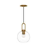Alora Soji One Light Pendant in Aged Gold/Clear Glass - PD601608AGCL