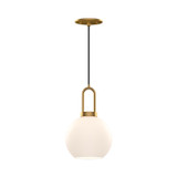 Alora Soji One Light Pendant in Aged Gold/Opal Matte Glass - PD601608AGOP
