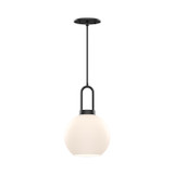 Alora Soji One Light Pendant in Matte Black/Opal Matte Glass - PD601608MBOP