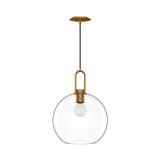 Alora Soji One Light Pendant in Aged Gold/Clear Glass - PD601710AGCL