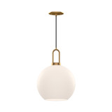Alora Soji One Light Pendant in Aged Gold/Opal Matte Glass - PD601710AGOP