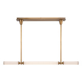 Alora Edwin LED Linear Pendant in Vintage Brass/Frosted Ribbed Glass - LP348148VBFR-UNV