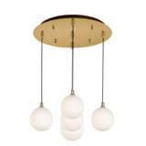 Kuzco Lighting Bolla LED Pendant in Brushed Gold/Opal Glass - MP3106BGOP-05