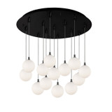 Kuzco Lighting Bolla LED Pendant in Black/Opal Glass - MP3106BKOP-13
