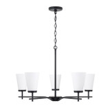 Capital Lighting Drake Five Light Chandelier in Matte Black - 461051MB-660