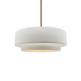 Justice Designs Radiance Collection One Light Pendant in Brushed Brass - CER-6540-BIS-BRSS-RIGID