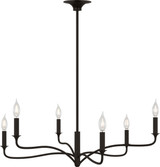 Visual Comfort Studio Chatsworth Six Light Chandelier in Aged Iroged Iron - AC1226AI
