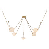 Alora Mineral LED Chandelier in Patina Brass/Alabaster - CH360105PTBAR