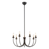 Alora Ember Seven Light Chandelier in Matte Black - CH419726MB