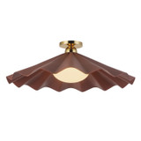 Alora Furrow One Light Semi-Flush Mount in Burgundy - SF354125BGD