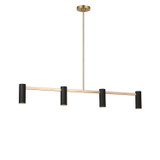 Generation Lighting Zentro Four Light Linear Chandelier in Satin Brass - GLC2074SBE