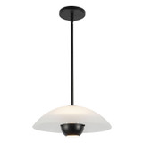 Kuzco Lighting Umbra One Light Pendant in Opal Glass/Black - PD11914-OP/BK