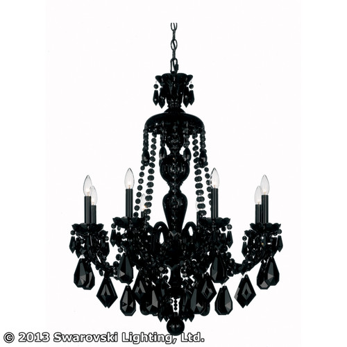 Schonbek Hamilton Black Eight Light Chandelier in Jet Black - 5737BK