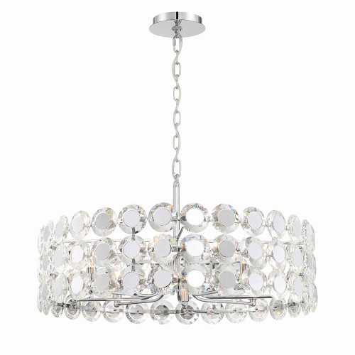 Eurofase Perrene Eight Light Chandelier in Chrome - 44286-019 Eurofase Perrene Eight Light Chandelier in Chrome - 44286-019