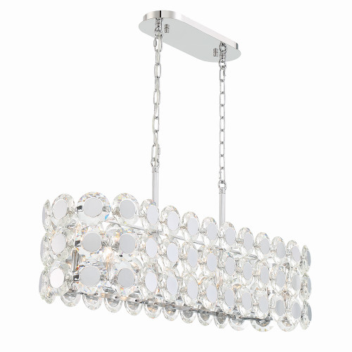 Eurofase Perrene Eight Light Chandelier in Chrome - 44287-016 Eurofase Perrene Eight Light Chandelier in Chrome - 44287-016