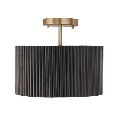 Capital Lighting Donovan One Light Semi Flush Mount in Black Stain and Matte Brass - 250711KR Capital Lighting Donovan One Light Semi Flush Mount in Black Stain and Matte Brass - 250711KR
