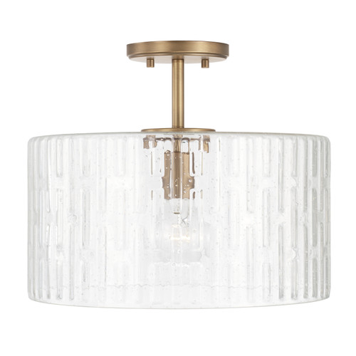 Capital Lighting Emerson One Light Semi Flush Mount in Aged Brass - 241311AD Capital Lighting Emerson One Light Semi Flush Mount in Aged Brass - 241311AD