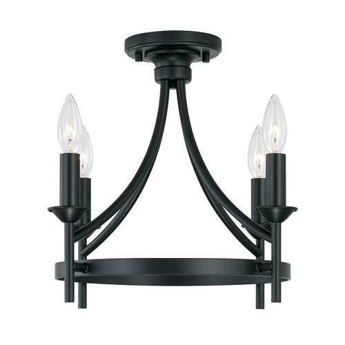 Capital Lighting Peyton Four Light Semi Flush Mount in Matte Black - 242041MB Capital Lighting Peyton Four Light Semi Flush Mount in Matte Black - 242041MB