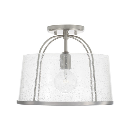Capital Lighting Madison One Light Semi Flush Mount in Brushed Nickel - 247011BN Capital Lighting Madison One Light Semi Flush Mount in Brushed Nickel - 247011BN