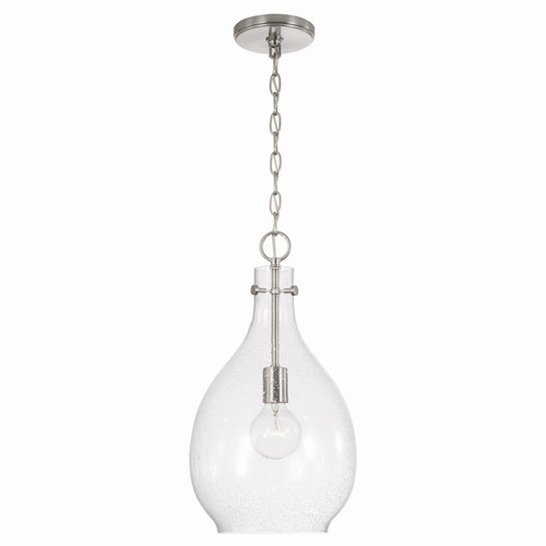 Capital Lighting Brentwood One Light Pendant in Brushed Nickel - 349011BN Capital Lighting Brentwood One Light Pendant in Brushed Nickel - 349011BN