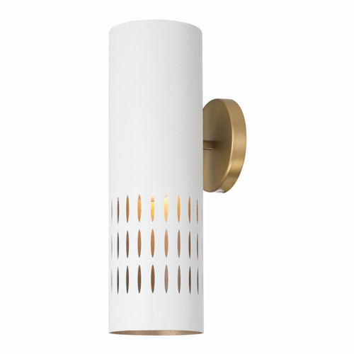 Capital Lighting Dash One Light Wall Sconce in Aged Brass and White - 650211AW Capital Lighting Dash One Light Wall Sconce in Aged Brass and White - 650211AW