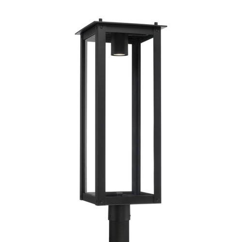 Capital Lighting Hunt One Light Outdoor Post Lantern in Black - 934643BK-GL Capital Lighting Hunt One Light Outdoor Post Lantern in Black - 934643BK-GL