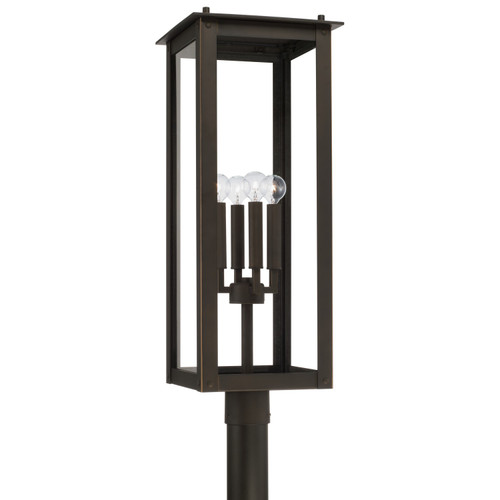 Capital Lighting Hunt Four Light Outdoor Post Lantern in Oiled Bronze - 934643OZ Capital Lighting Hunt Four Light Outdoor Post Lantern in Oiled Bronze - 934643OZ