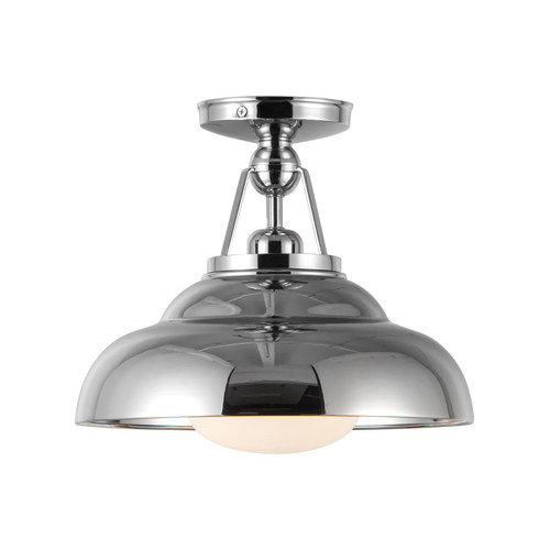Alora Palmetto One Light Semi-Flush Mount in Polished Nickel/Glossy Opal - SF344012PNGO Alora Palmetto One Light Semi-Flush Mount in Polished Nickel/Glossy Opal - SF344012PNGO
