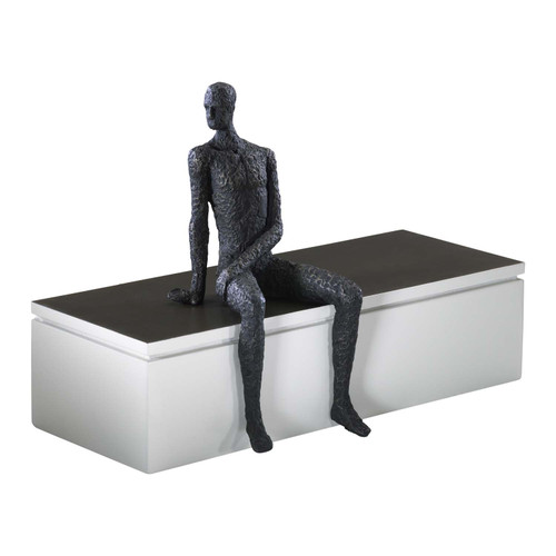 Cyan Posing Man Sculpture in Old World - 01902