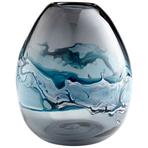 Cyan Vase in Blue And White - 10462 Cyan Vase in Blue And White - 10462