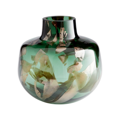 Cyan Vase in Green And Gold - 10491 Cyan Vase in Green And Gold - 10491