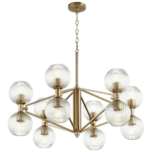 Cyan 12 Light Chandelier in Aged Brass - 10963